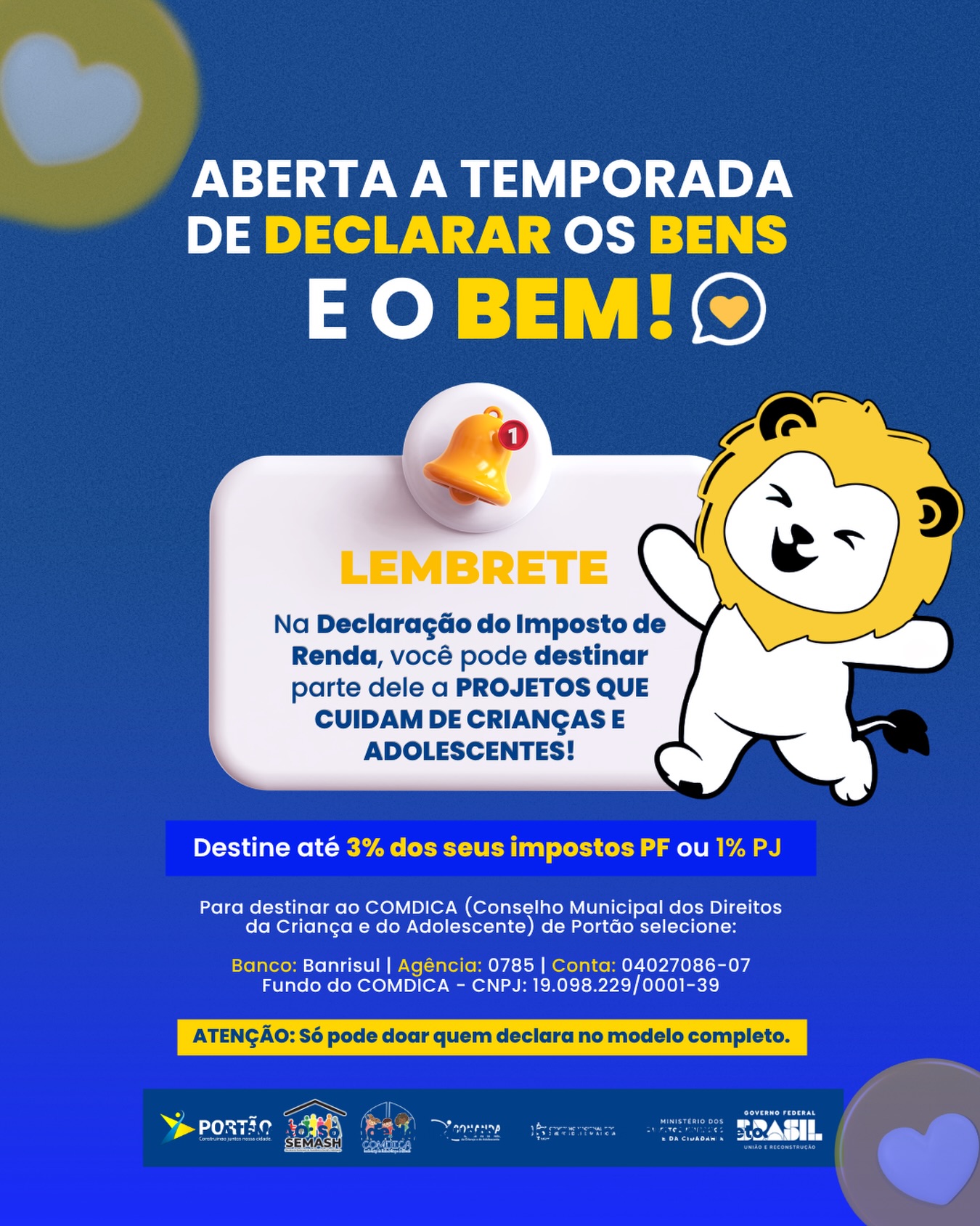 Postagem feita no Instagram da Prefeitura