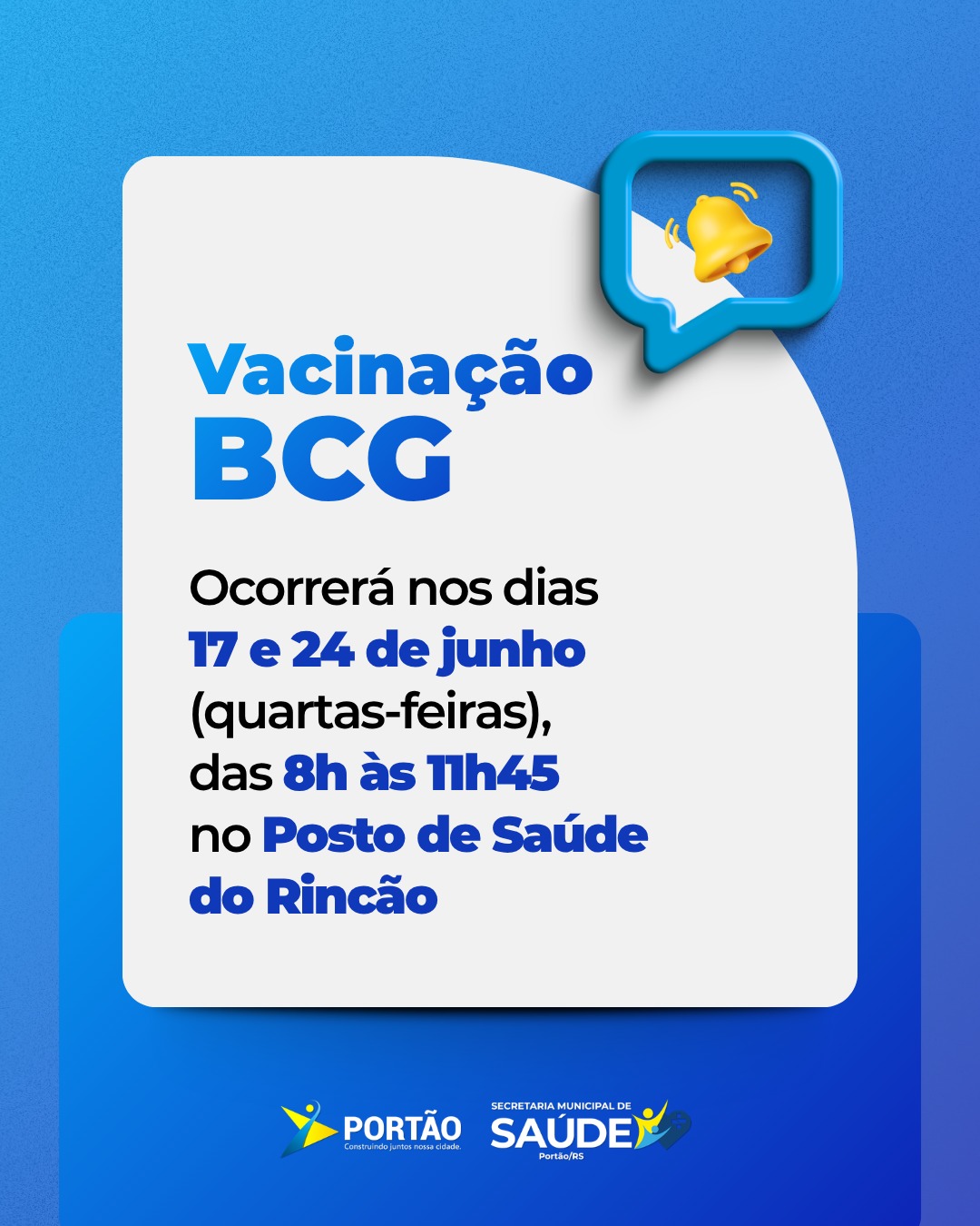 Postagem feita no Instagram da Prefeitura